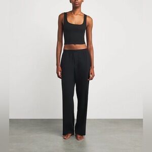 SKIMS Black Cotton Rib Pants M